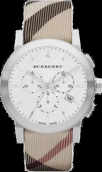 Montre Burberry BU9357 homme cadran argent bracelet cuir