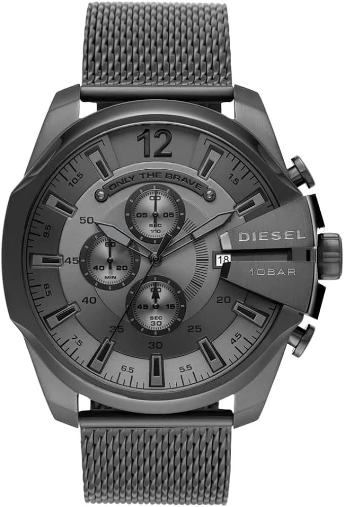 Montre Diesel DZ4527 Mega Chief Bracelet Maille Milanaise Noire