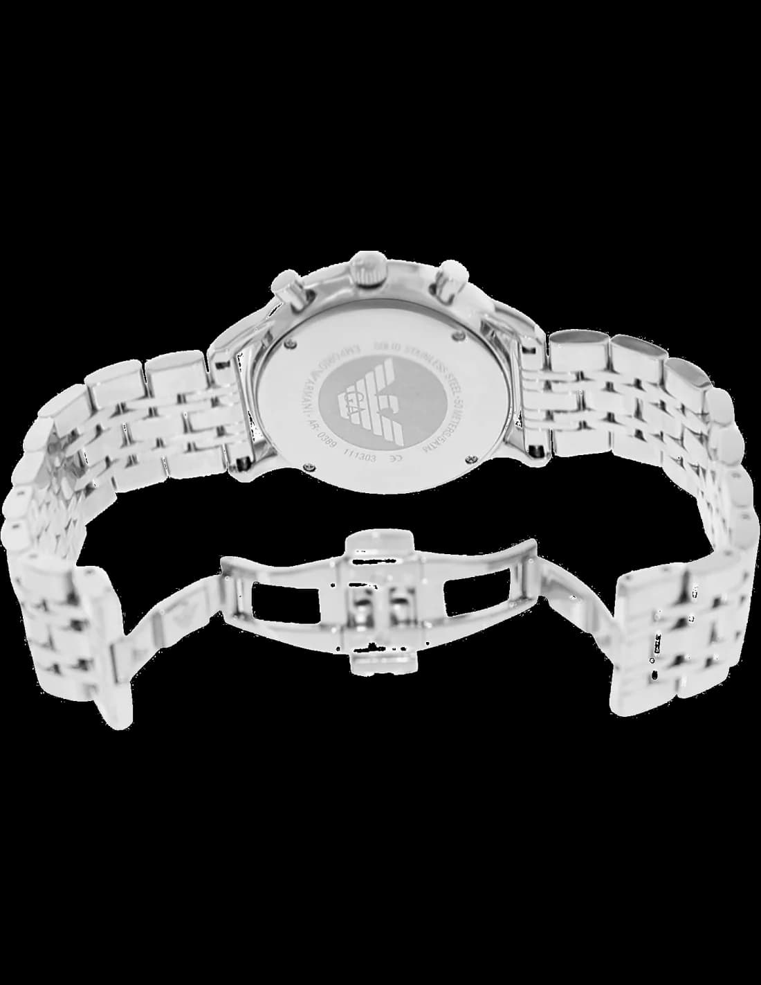 Montre Emporio Armani AR0389 homme détail cadran noir