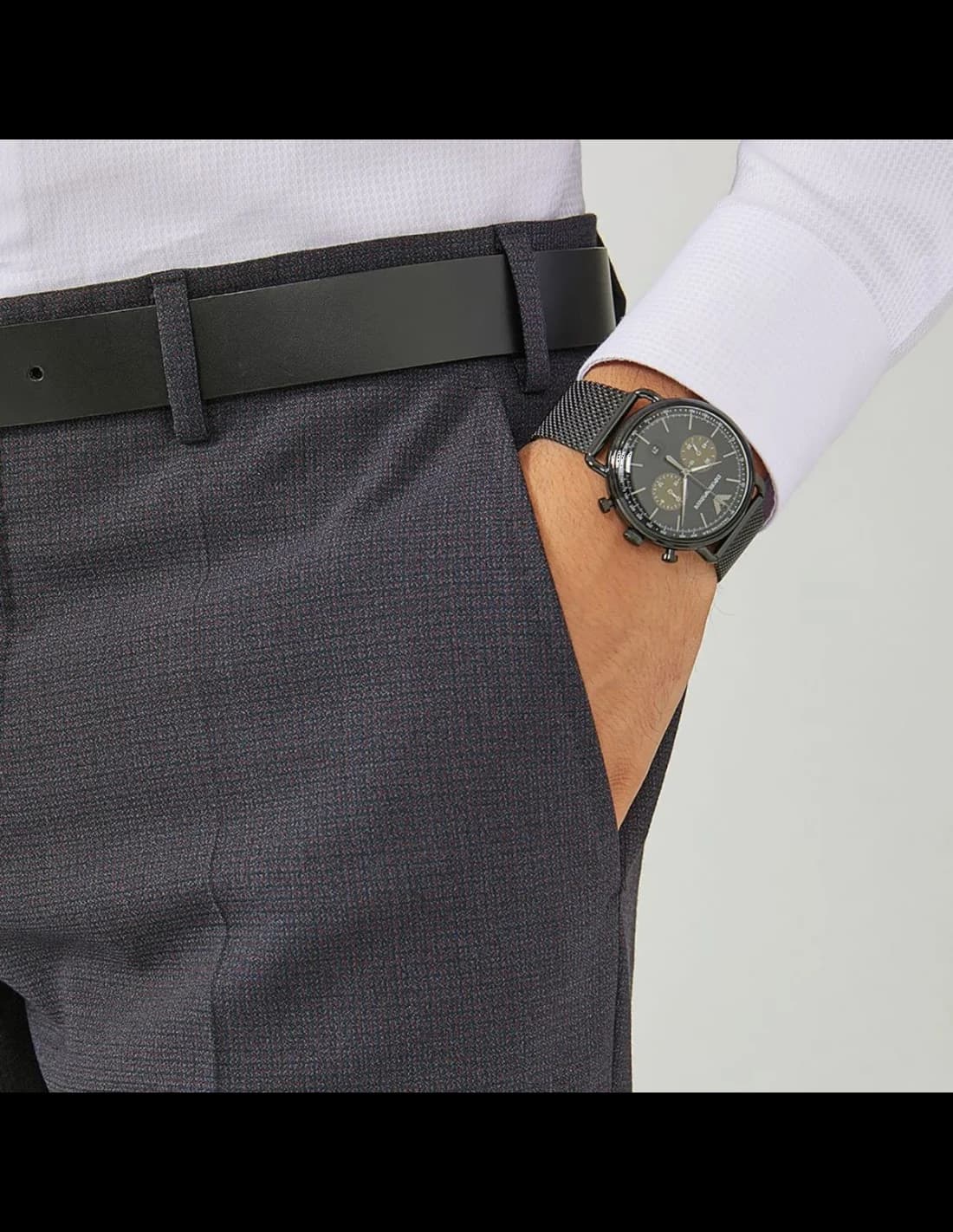 Montre Emporio Armani AR11142 homme détail cadran noir