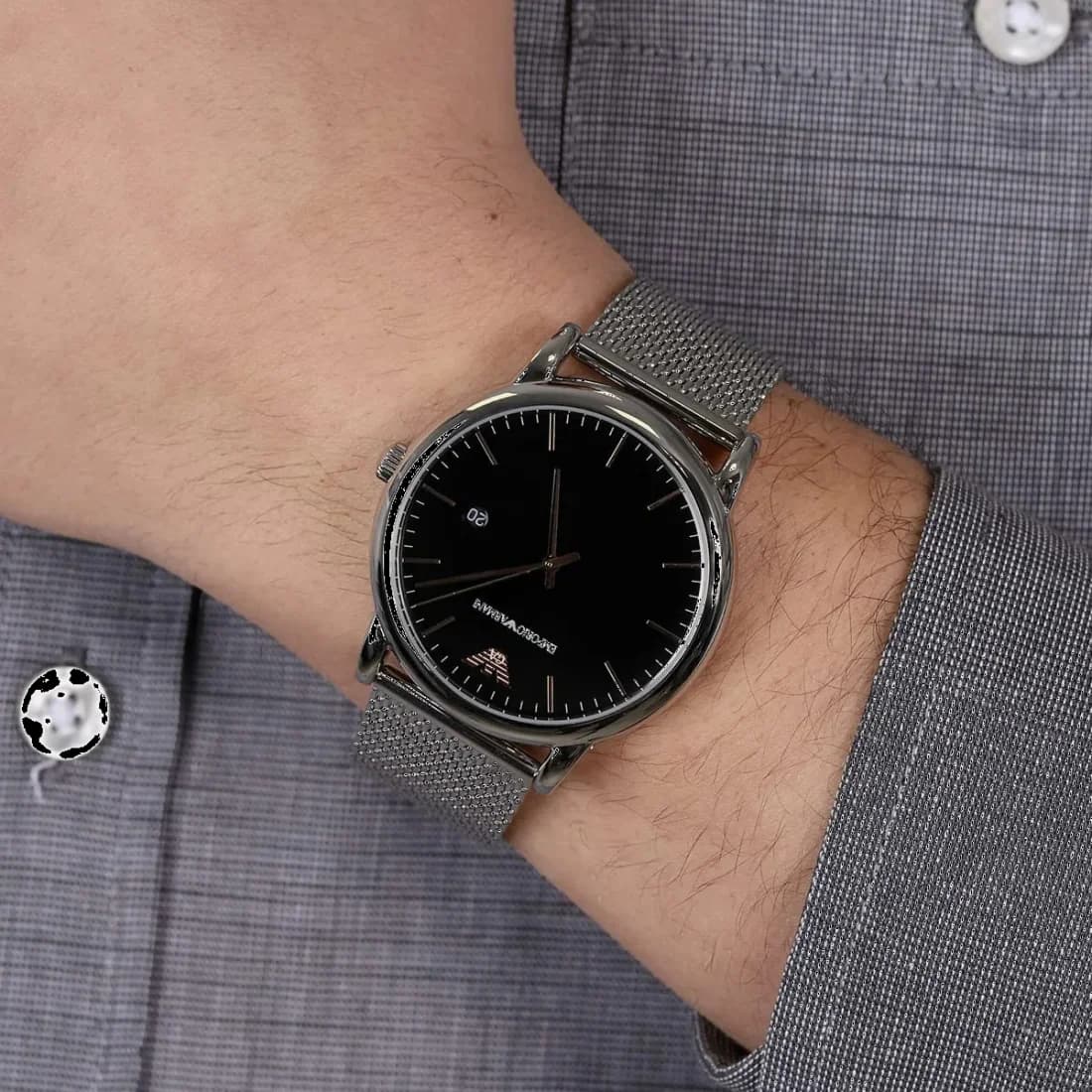 Montre Emporio Armani AR11272 homme verso boîtier argent