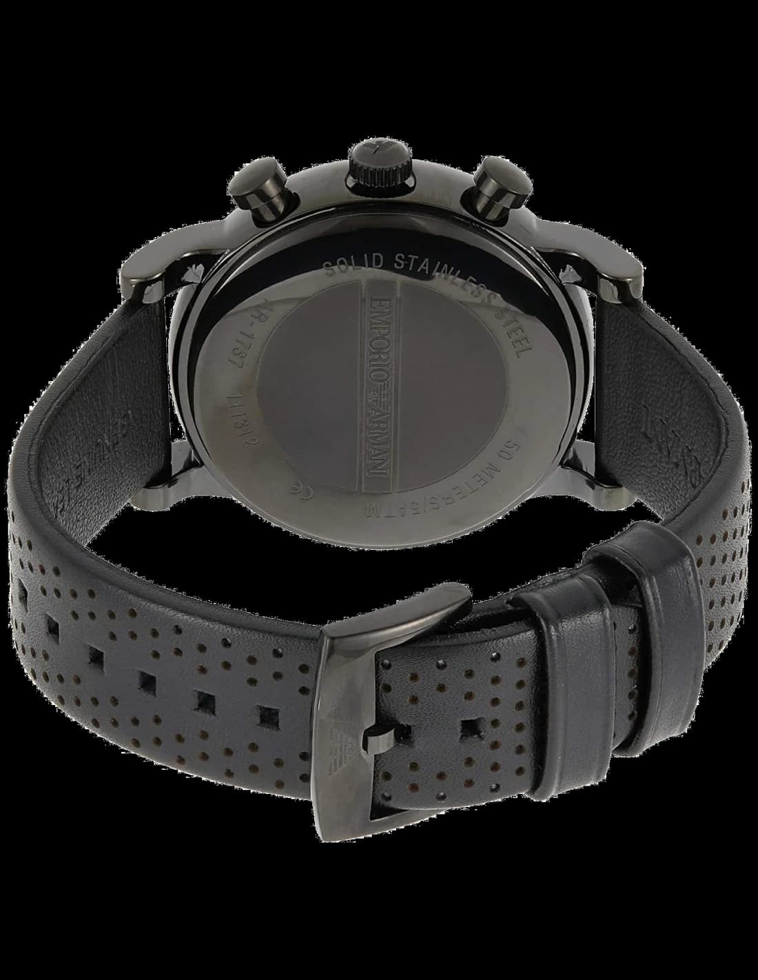 Montre Emporio Armani AR1737 homme détail cadran noir