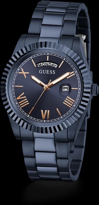 Guess GW0265G9 bracelet acier bleu boucle déployante profil