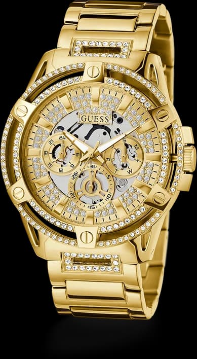 Montre Guess GW0497G2 homme détail cadran doré