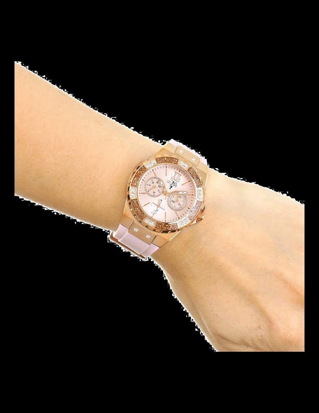 Montre Guess W1053L3 femme détail cadran fuchsia