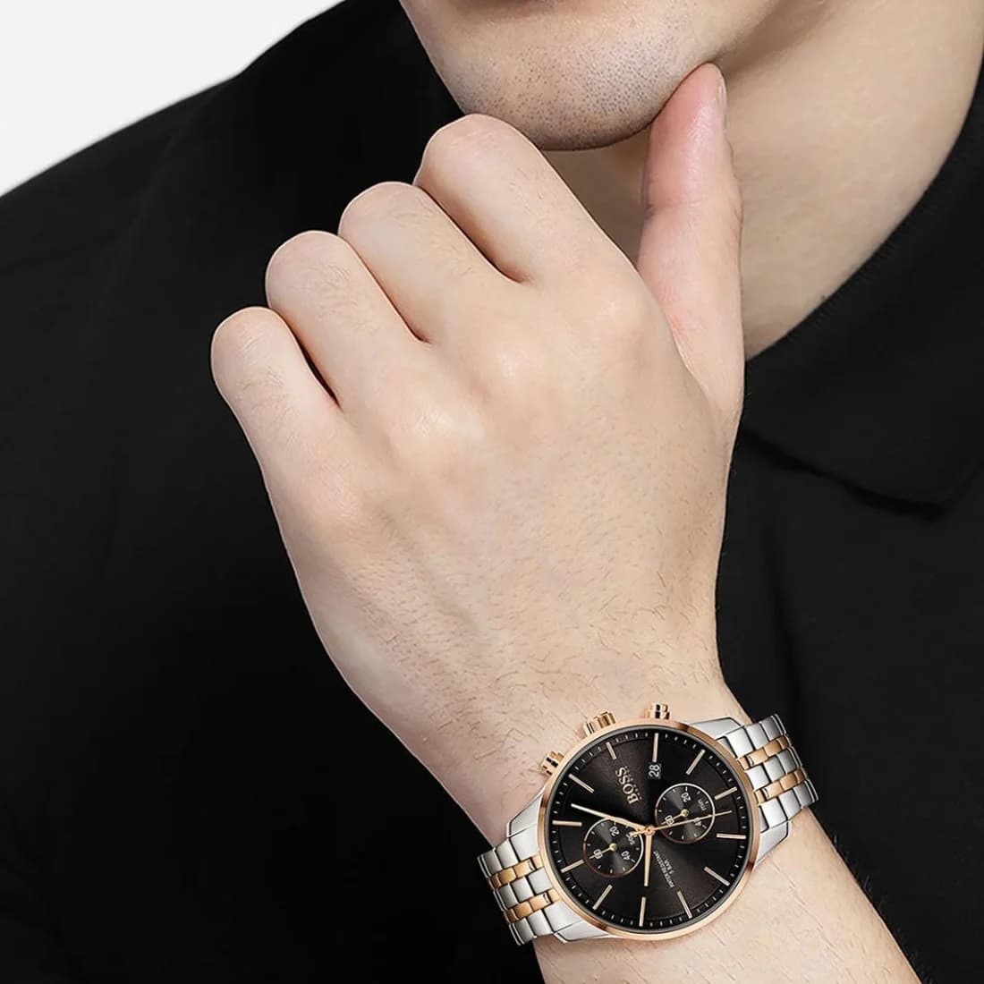 Montre Hugo Boss 1513840 homme détail cadran noir