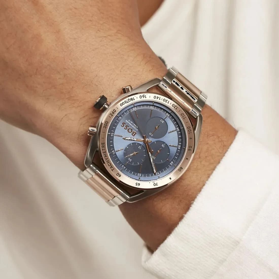 Montre Hugo Boss 1514026 homme détail bracelet acier inoxydable