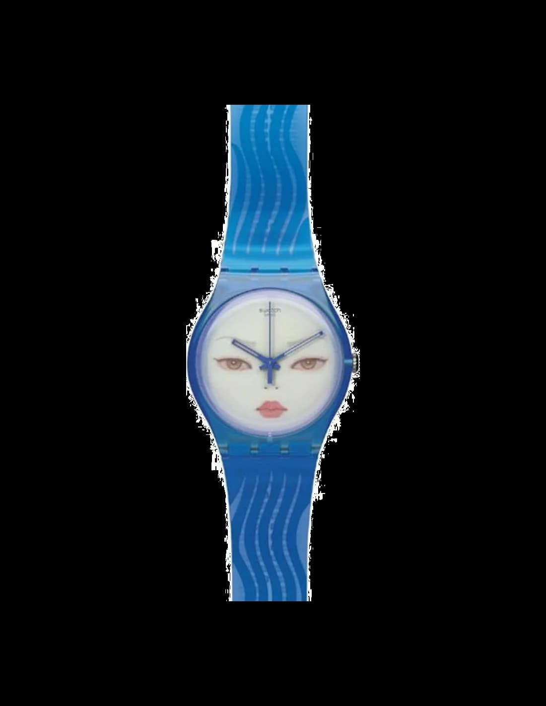 Montre Swatch SUOZ107 Bracelet Bleu et Cadran Illustré