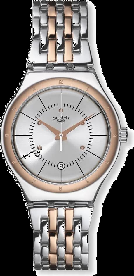 Montre Homme Swatch YWS404G Acier Bicolore Argent et Or Rose