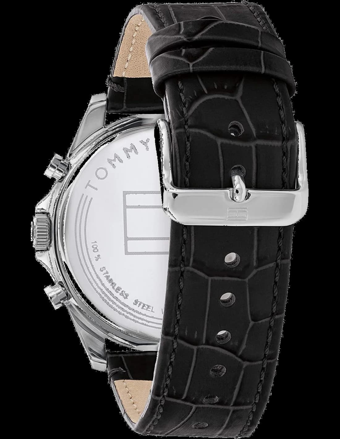 Montre Tommy Hilfiger 1710449 homme profil cuir noir bracelet 22mm