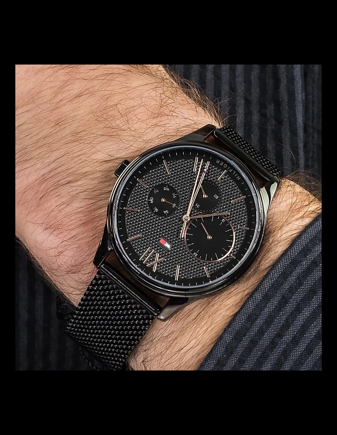 Montre Tommy Hilfiger 1791420 homme détail cadran noir
