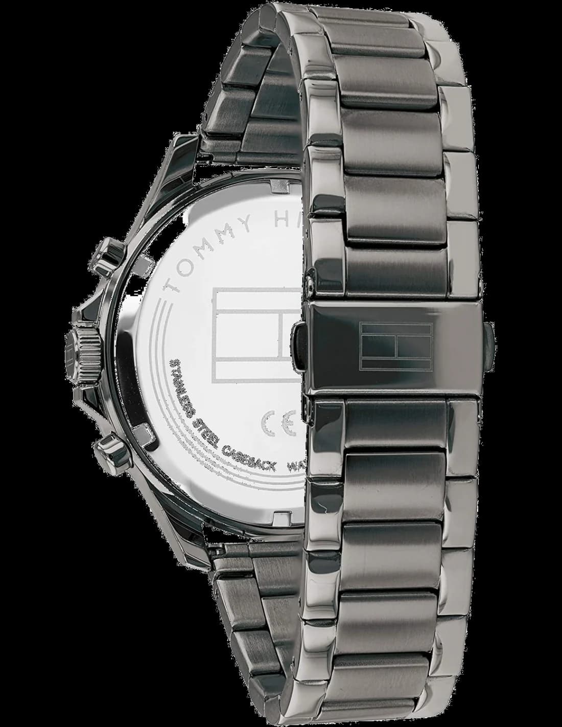 Montre Tommy Hilfiger 1791719 bracelet acier gris profil latéral