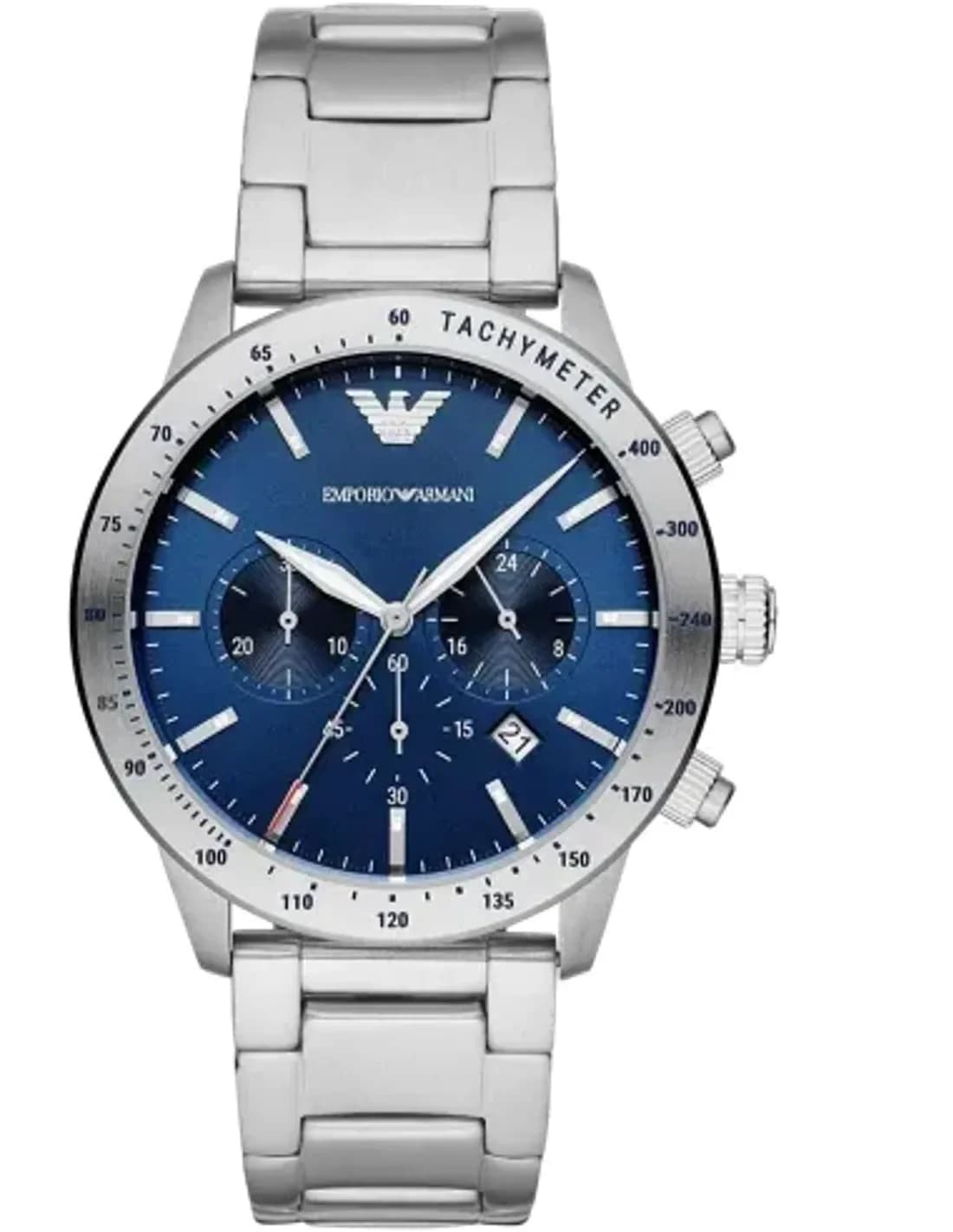 Montre Emporio Armani Mario AR11306 Chronographe cadran bleu avec dateur