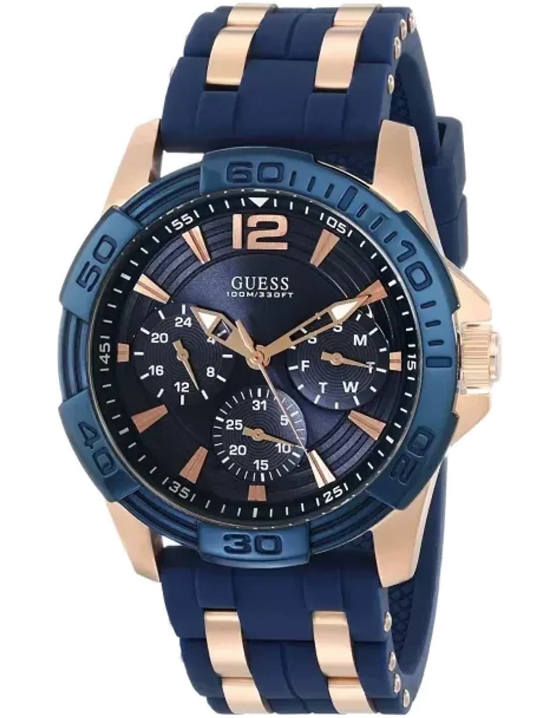 Montre Guess W0366G4 Sporty en Acier et Silicone Bleu
