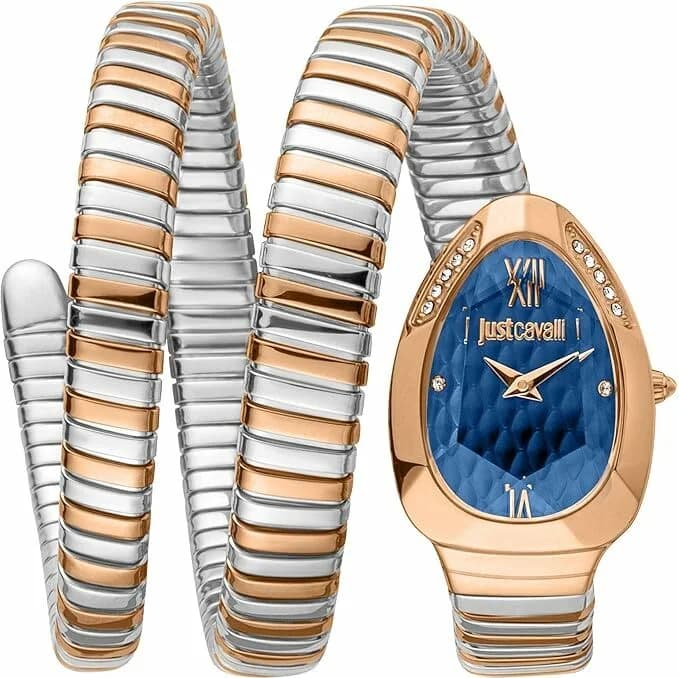 Montre Just Cavalli JC1L224M0095 Bicolore Cadran Bleu 34mm