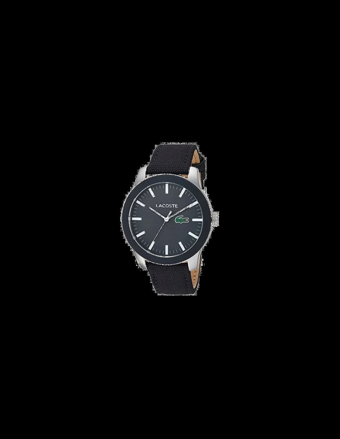 Montre Lacoste 2010919 12.12 en Silicone Noir et Texture Petit Piqué