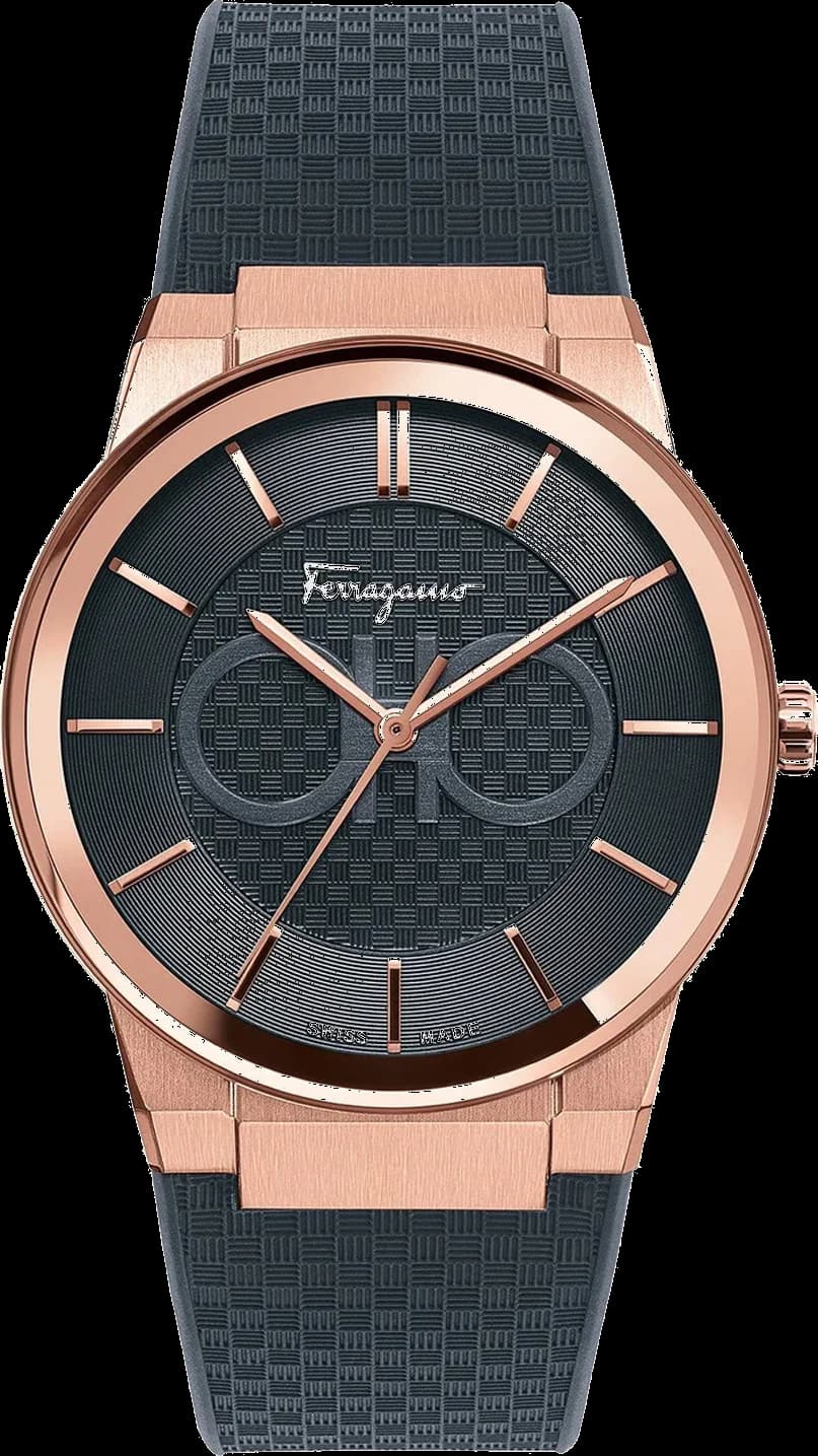 Montre Salvatore Ferragamo SFHP00420 Acier Rose Gold et Silicone Noir