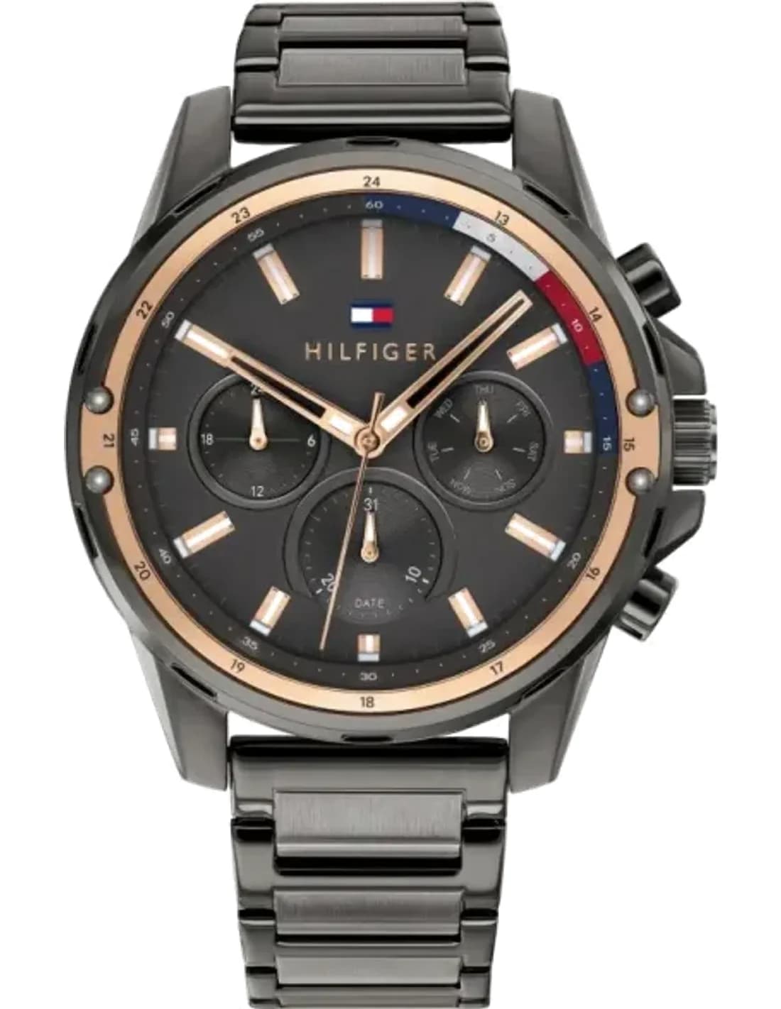 Montre Tommy Hilfiger 1791790 en Acier avec Cadran Gris et Bracelet Noir